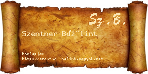 Szentner Bálint névjegykártya